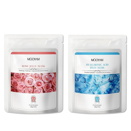 Peel-Off Jelly Mask Hydrating Cleaning Mask Spa Easy DIY Home Spa, Hydrating Icy Jelly Mask For Skin ROSE+HYALURONIC