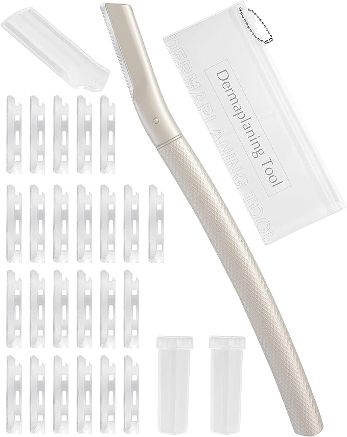 Dermaplane Razor for Face Professional, Facial Razors for Women&Men Face with 20 Blade Refills, Eyebrow Razor for Women and Men