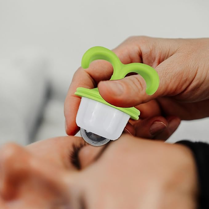 Ice Globes for Face - 2pcs Ice Roller, Massage Ball Roller for Women, Relieve Discomfort and Puffiness, Eye Lag, Green Plantlike