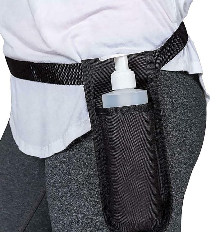 Massage Bottle Holster Durable Waist Pack, Single Bottle Holster Kit, Adjustable Strap,Heavy Duty Essential Oil Dispenser for Massage Practitioners (black)