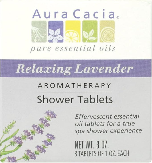 Shower Tablets Relaxing Lavender, 3 OZ.- 3 Tablets of 1 OZ. Each