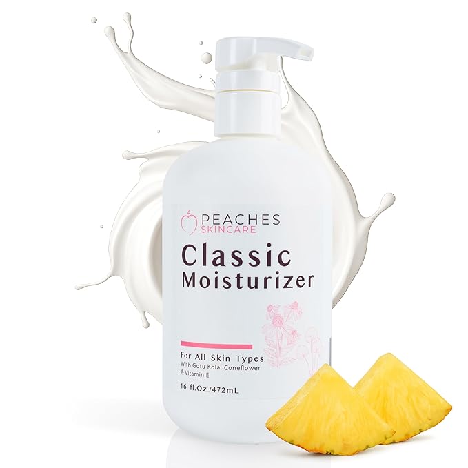 Hydrating Vegan Moisturizer with Vitamin E, Gotu Kola, and Pineapple – Age-Defying Face Cream for All Skin Types – Classic Moisturizer (16 oz)