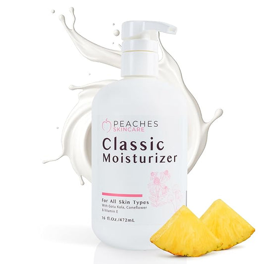 Hydrating Vegan Moisturizer with Vitamin E, Gotu Kola, and Pineapple – Age-Defying Face Cream for All Skin Types – Classic Moisturizer (16 oz)