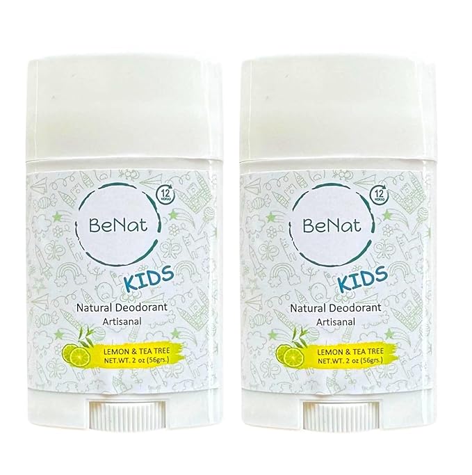 2-Pack All Natural Deodorant For Kids and Teens 100% Natural Aluminum-Free Carcinogen Free Kids Deodorant For Boys and Girls Clinically Proven To Be Safe For Children and Teenagers