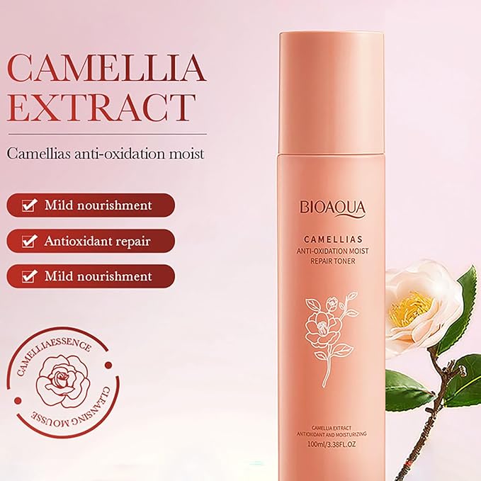 BIOAQUA Camellias Anti-Oxidation Moisturizing Repair Toner Nourishing Serum Smooth Delicate Skin Care 100ml / 3.38fl.oz