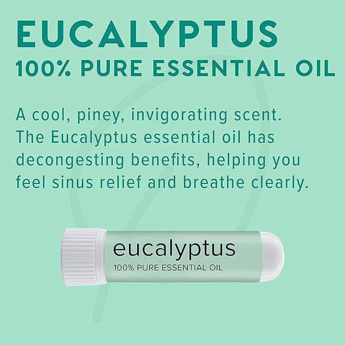 MOXĒ Eucalyptus Essential Oil Nasal Inhaler, Sinus & Congestion Relief, Daily Relaxation, Stress Relief, Therapeutic No-Mess Aromatherapy, Pure and Natural, Made in USA (1 Pack)