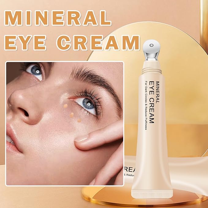 CAHIUYOA Mineral Sun Screen Eye Cream Under Eye Cream for Dark Circles and Fine Lines Travel Size Mineral Eye Cream - 02 Medium