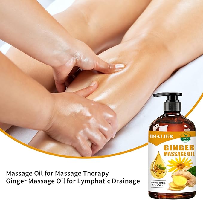 Ginger Massage Oil,Ginger Oil for Lymphatic Drainage,Massage Oil for Massage Therapy,﻿SPA Massage Oils,Relaxing Sore Muscle Massage Oil,Ginger Essential Oil for Body Massage