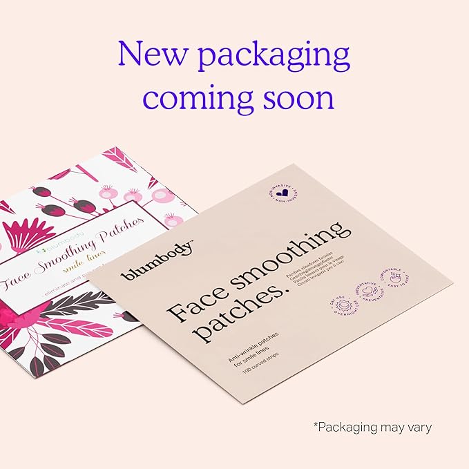 BLUMBODY Smile Line Patches – Face Wrinkle Patches for Fine Lines Around Mouth & between Eyes – Non-Silicone Anti-Wrinkle Facial Tape – Comfortable Overnight Use (90-Day Supply)