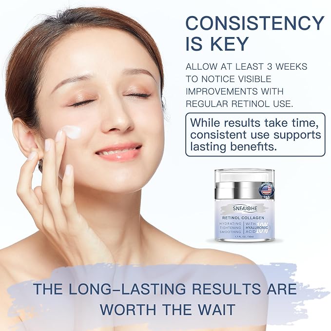 Instant Face Lift Cream with Retinol,Collagen & Hyaluronic Acid, Anti-Aging Moisturizer for Face, Neck & Décolleté, Neck Firming Cream for Women & Men, 1.7 Fl Oz