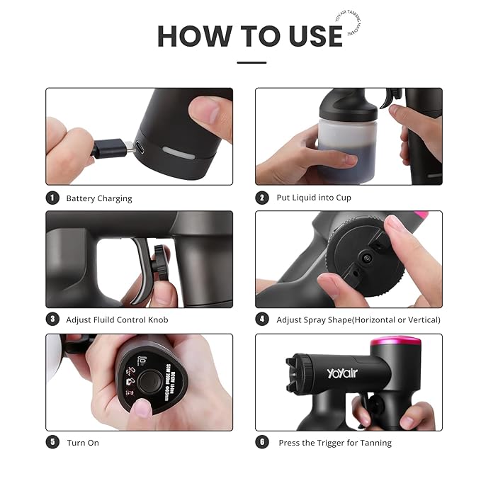 Cordless Spray Tan Machine, Portable Beach Tanning Machine, with Brushless Motor, Hose-less and Rechargeable Airbrush Tan Machine for Beach Tan, Mobile Tan, Self Tan, Outdoor Tan, Home Tan, Salon