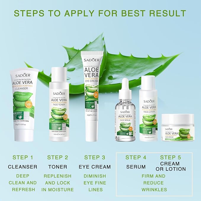 Aloe Vera Daily Skin Care Gift Box Set Daily Moisturizing & Nourishing Fresh Orange Essence Skin Care Set Vitamin Essence Six-piece Set For Valentine's Day And Festival Gift