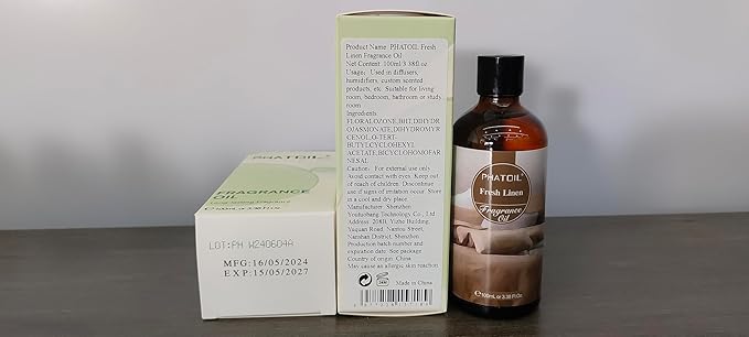 3.38FL.OZ Fresh Linen Fragrance Oils for Aromatherapy, Essential Oils for Diffusers for Home, Perfect for Diffuser, DIY Candle and Soap Making, DIY Scented Products - 100ml