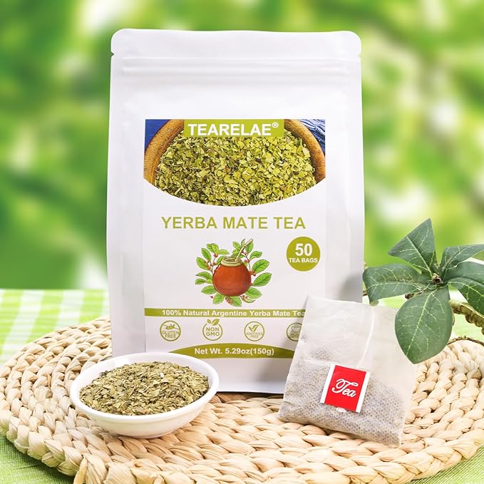 TEARELAE - Yerba Mate Tea - 3g x 50 Count - 100% Pure Unsmoked Yerba Mate Tea Bag - Country of Origin Argentina - Rich In Nutrients & Boost Energy