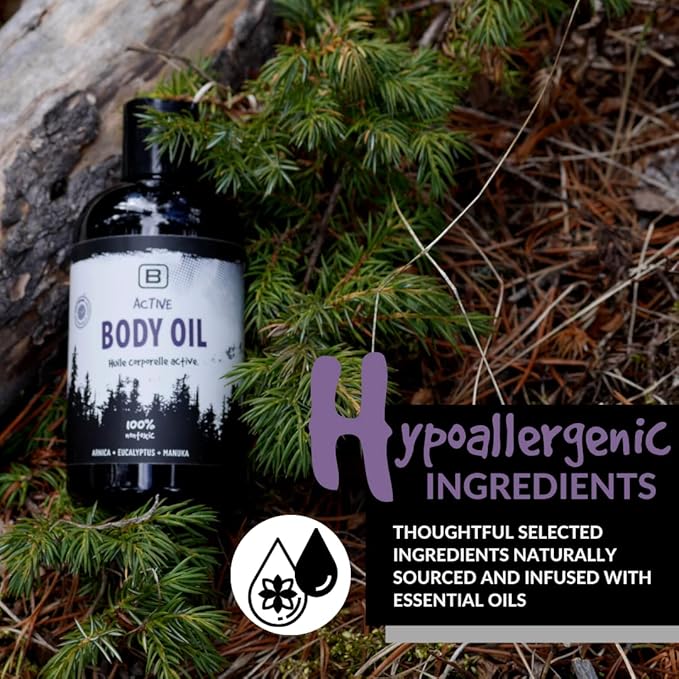 Active Body Oil - CertClean Certified - Organic - | Cruelty Free | Vegan. Toxin free body oil for sport and massage. Therapy oil - Warming & Relaxing for joints and muscles.