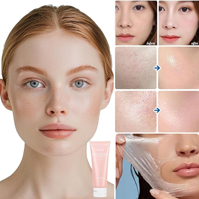 Collagen Wrapping Peel-Off Mask Overnight, Collagen Night Wrapping Face Mask, Hydrates & Firming Face Mask for Moisturizing & Tightening, Glowing Skin