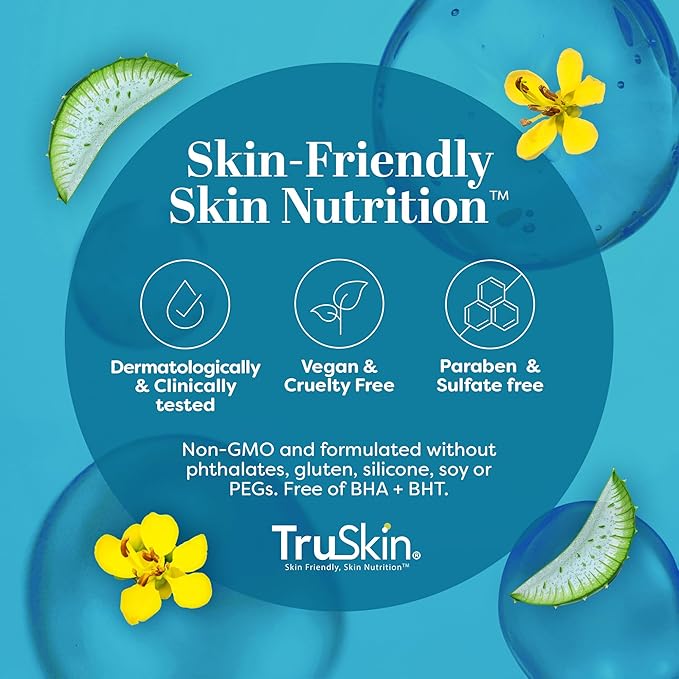 TruSkin Hyaluronic Acid Serum for Face + 7 Ultra Hydrating Ingredients – Best Face Serum for Moisturizing, Visibly Plumping Skin & Smoothing the Look of Fine Lines, 1 fl oz