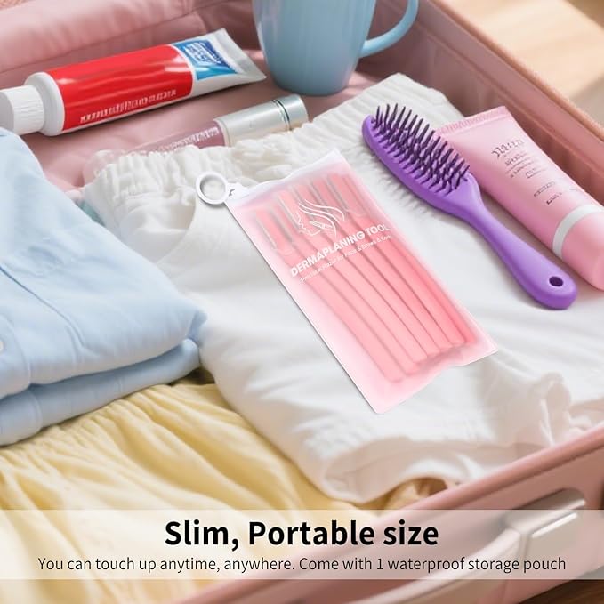 Face Razors for Women, Dermaplane Razor for Women Face, Eyebrow Razor, Facial Razors, Dermaplaning Tool, Gentle Skin Exfoliation Microblades for Sensitive Skin, Peach Fuzz Remover, 10 Count (Blush)