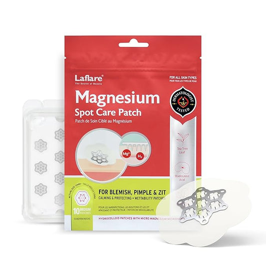 FreeGo Magnesium Acne Patches for Face. Blemish.Zit & Dark Spots from Post-Blemish, Acne .Zit. Self Dissolving,Hydrocolloid, Tee Tree oil & more (M 10pc)