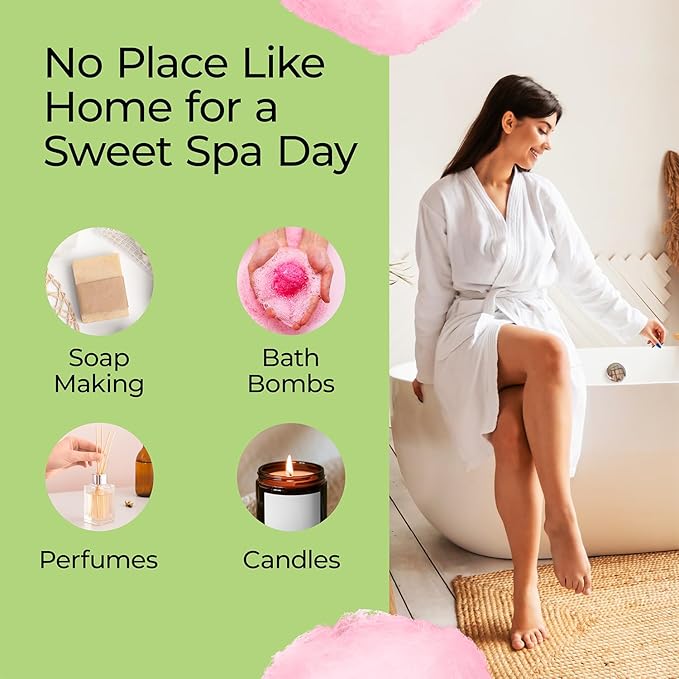 Good Essential Professional Cotton Candy Fragrance Oil 0.33 fl oz (10ml) for Halloween, Diffusers, Candles, Soaps, Lotions, Perfume, Fragrance Oil for Candle & Lotion Making