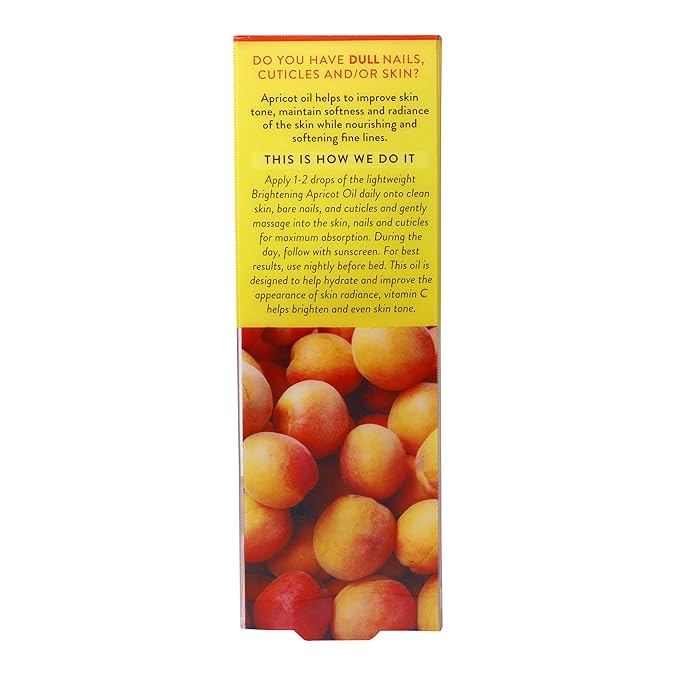 Nailtopia Fresh Apricot Oil - Nail and Cuticle Oil - Anti-Aging Dry Skin Softener for Cuticles - Nail Repair and Cuticle Care Treatment - 0.41 oz (Pack of 2)
