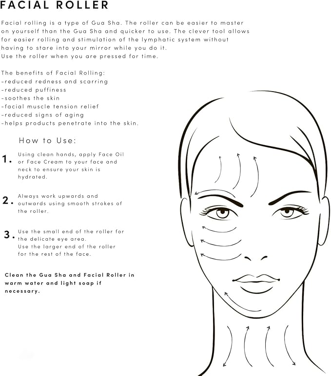 Yssarea Obsidian Roller and Gua Sha - Face Roller | 100% Natural Obsidian Stone Set | Dual Sided Face Massager | Reduces Signs of Aging, Black