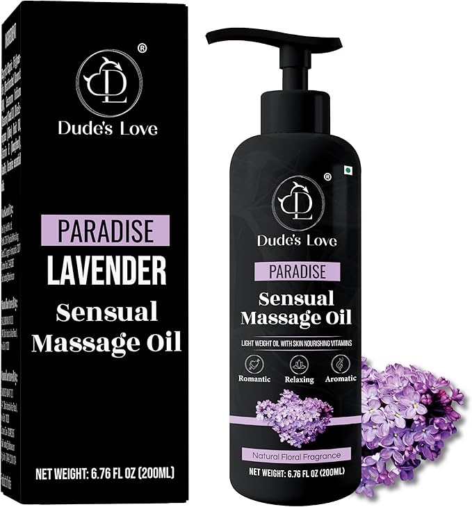 Organic - Edible Floral Sensual Massage Oil for Couple - Lickable | Serenity Scent for Intimate Sexual Moments - No Stain & Non-Sticky | with Coconut Oil, Orange Blossom & Lavender