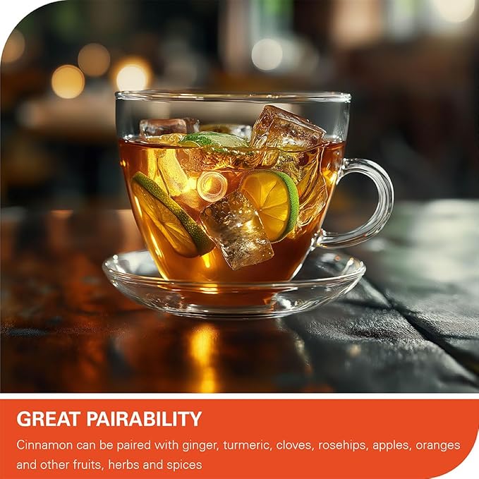 WT WEETEE Organic Cinnamon Tea Bags, Made with 100% Natural & Pure Cinnamon, Natural Caffeine-free Herbal Tea, Spice Tea 2g x 100 Counts