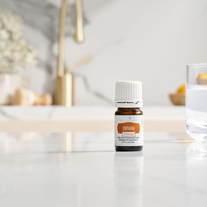 Young Living Copaiba Vitality Essential Oil – 100% Pure, Dietary Use, Mild & Earthy Flavor, 5ml