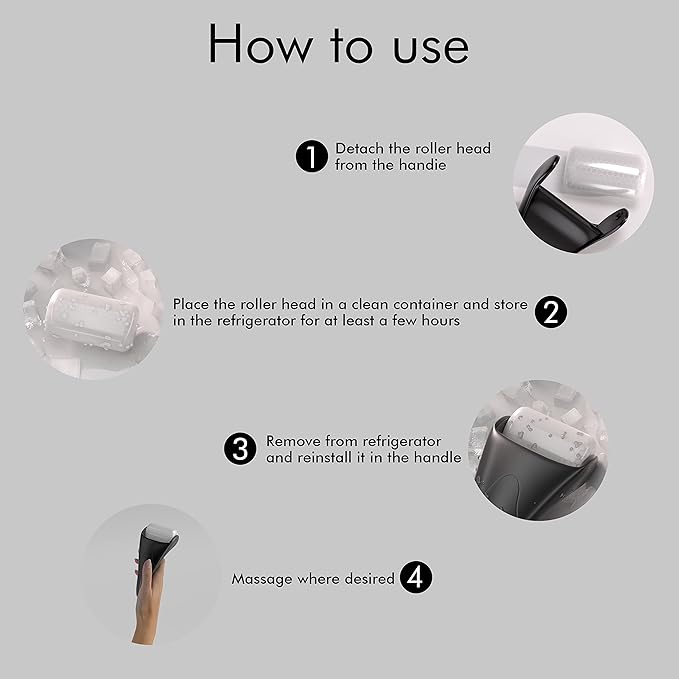 Ice Roller & Gua Sha Set, Skin Care for Face Wrinkles and Puffiness, Self Facial Massage Tools