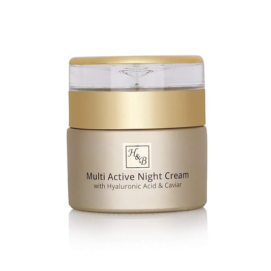 H&B Multi-Active Night Cream Anti-Aging Face Moisturizer for Women Hyaluronic Acid Caviar Extract