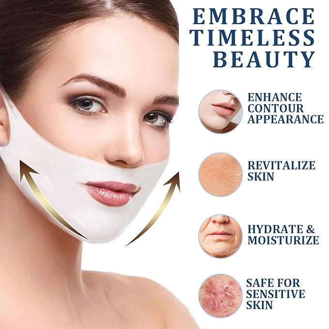 Chinology Chin Mask Double Chin, Reusable Chinology Chin Lifting Mask, Lifting Face with Collagen, Say Goodbye To Your Double Chin Now (2PCS)