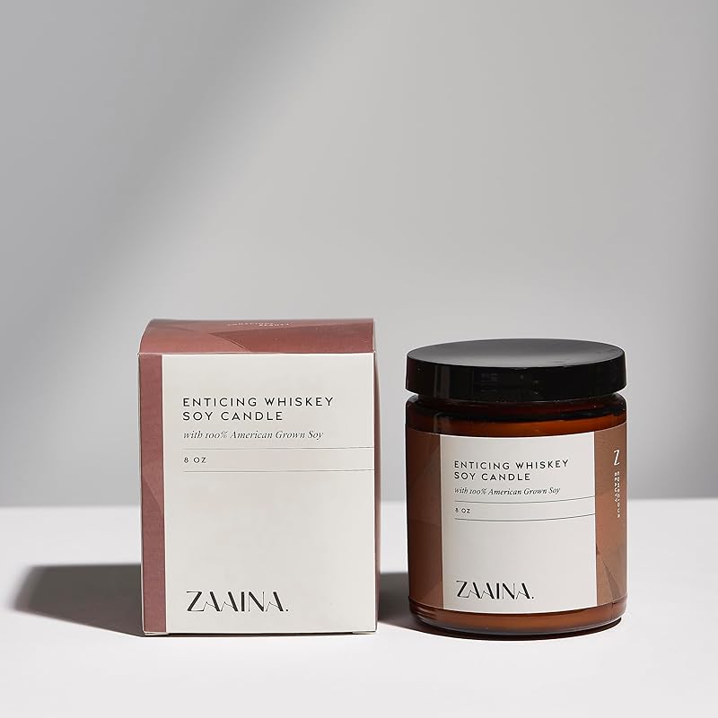 Men's Self Care Package, Father's Day Gifts for Men, Relaxation Spa Gift Set for Him - Luxury Natural Handmade Men Skin Care Kit with Whiskey Candle, Unique Self Care Gift for Men by ZAAINA