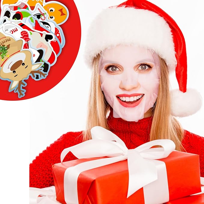 Timgle 36 Pcs Christmas Stocking Stuffers Bulk Facial Masks Skincare Face Sheet Masks Holiday Gifts for Women, Fragrance Hydrating Face Mask Spa Gifts Bulk for Coworker Adults Stocking Stuffer