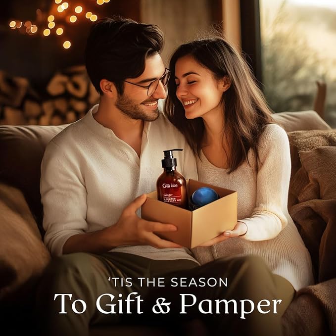 Gya Labs Ginger Massage Oil - 8.45 Fl Oz - 100% Pure Natural for Invigorating Muscle Comfort, Sore Muscle Ginger Massage Oil with Roller Ball for Skin - with Arnica, Vitamin E - Warming and Relaxing