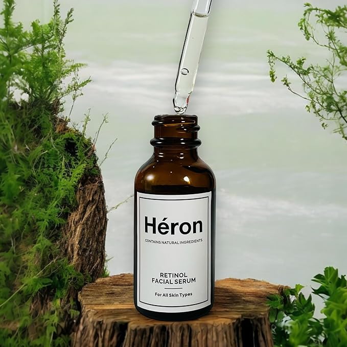 Retinol Serum for Face - 0.5% - Héron Retinol Face Serum (1 fl oz - 30 ml) – Anti-Aging, Dark Spot Remover, Pore Tightening, Wrinkle Reducing, Clinical Strength Formula