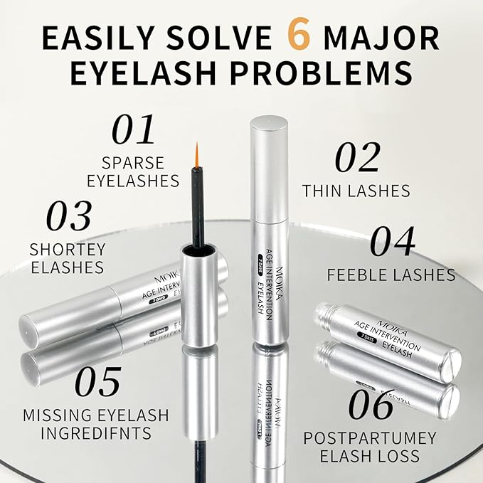 Eyelash Growth Serum for Thicker, Longer Lashes – Grow Luscious, Natural Lashes with Advanced Enhancer | Vegan & Cruelty-Free Treatment