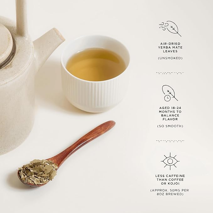 Katú Ka'a Premium Organic Loose-Leaf Raw Yerba Mate Tea, Air-Dried, Unroasted, Smooth Traditional Taste, Natural Energy, 17.6 oz (500g)