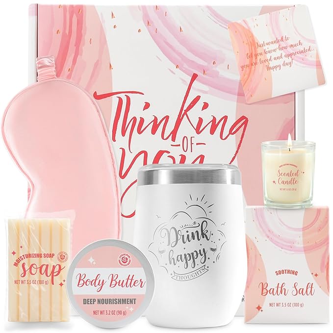 Spa Gift Set for Women, Sister, Best Friends | Birthday or Valentine's Day Gifts | Rose Bath and Body Set 6pcs