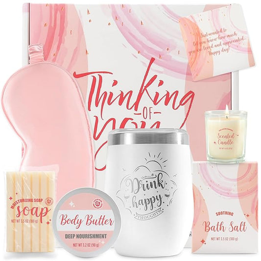 Spa Gift Set for Women, Sister, Best Friends | Birthday or Valentine's Day Gifts | Rose Bath and Body Set 6pcs