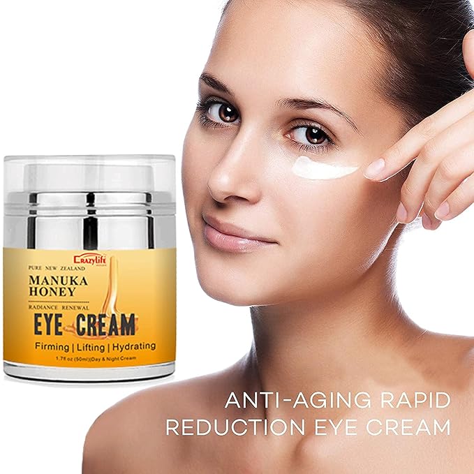 Manuka Honey Eye Cream Anti-aging Eye Cream Anti-wrinkle Under Eye Cream Fades Fine Lines Lifting and Firming Improve Dark Circles and Puffiness