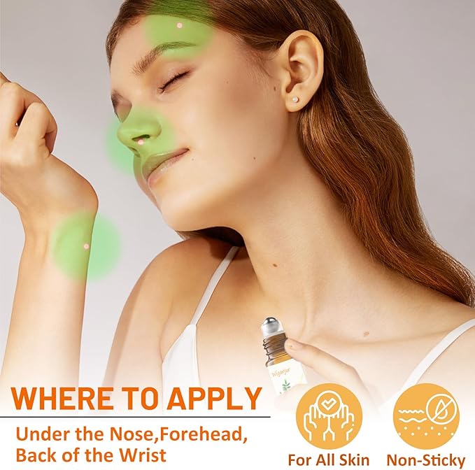 3 PCS Frankincense Essential Oil Blend Oils Roll On, Patchouli, Myrrh, Rosemary Essential Oils, Vitamin C Roller for HIPS, Hands, Shoulders and Legs Skin Care Soothing