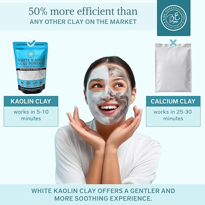 Bare Essentials Living - White Kaolin Clay Powder (5 lb) 100% Natural White Powdered Clay for Seed Bombs, White Clay Mask, DIY Spa, Soap, Bath Bomb, Deodorant, Can be Used as Kaolin Clay for Gardening