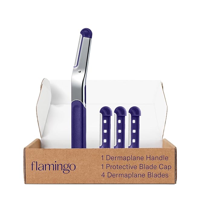 Flamingo Dermaplane Blades Refills, Face Razors for Women, Smooth Skin, 4 Count