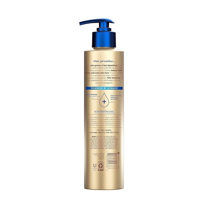 Vaseline Radiant X Even Tone Nourishing Body Lotion With 1% Niacinamide, Coconut Oil, Vitamin C, & Peptides 11 oz
