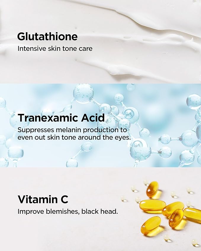 Mary&May Tranexamic Acid + Glutathione Eye Cream - Powerful Antioxidant, Reduces Dark Circles in the Eye, Improve Uneven Skin Tone with Vitamin C - Suitable for Morning and Night Use, 1.01 oz.