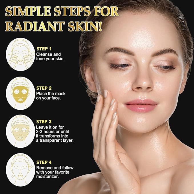 Snail Mucin, Collagen Face Mask, Glass Glow Hydrogel Mask, Strengthen The Skin Barrier, Delay Aging, Easy To Absorb, 6 EA