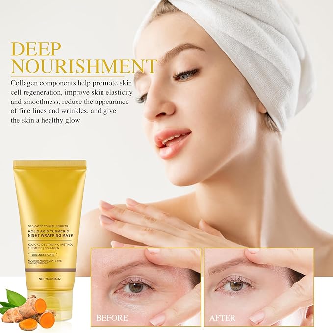 2PC Revix Collagen Mask, Revix Turmeric Collagen Night Mask, C-ollagen Night Wrapping M-ask, Gentle Cleansing, Moisturizing, Nourishing