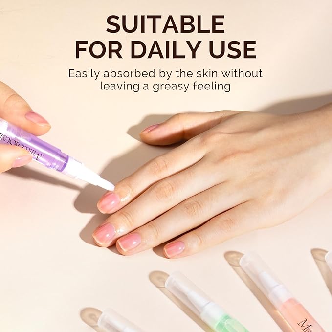 MelodySusie 12Pcs Cuticle Oil Pen Set,Nail Moisturizing Cuticle Oil Enriched with Vitamin E,Softens and Repairs cuticles,Nail Strengthener,Protects Damaged Skin,Thin Nails