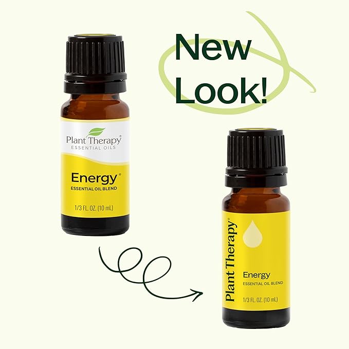 Plant Therapy Energy Essential Oil Blend 10 mL (1/3 oz) Refreshing, Energizing Blend 100% Pure, Pre-Diluted Roll-On, Natural Aromatherapy, Therapeutic Grade